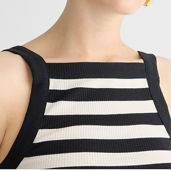 J.Crew Vintage Rib Wide-Strap Tank Top in Stripe - Size Large - Picture 7 of 10